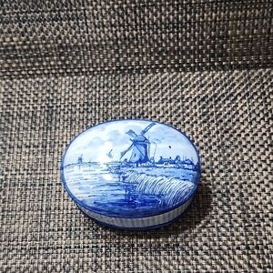Blue and White Windmill Art Box